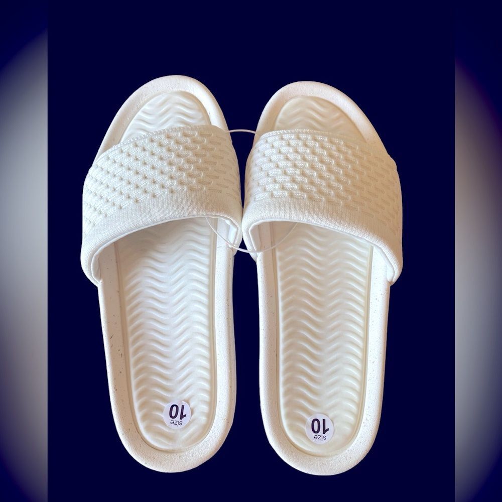 Suavs The Eddy Slide flip flops Jet sand White NWOT men’s size 11 beachwear - Picture 4 of 9